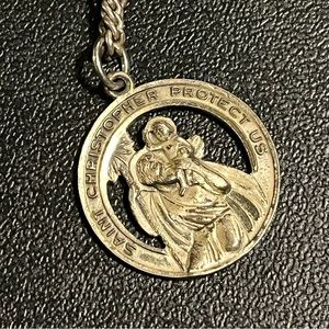 SOLD Vintage Saint Christopher necklace sterling silver 925